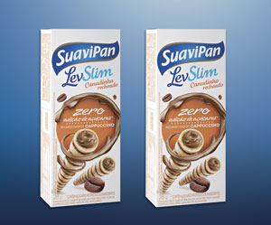 Versão de canudinho da Suavipan chocolate e cappuccino zero açúcar.