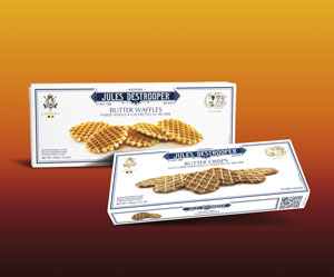 Tradição da Aurora linha de biscoitos tipo waffles importada da Bélgica.